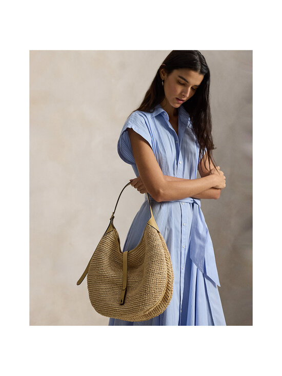 Polo Ralph Lauren - ID Medium Shoulder raffijas soma - NATURAL/CASHMERE | Stockmann - photo 7