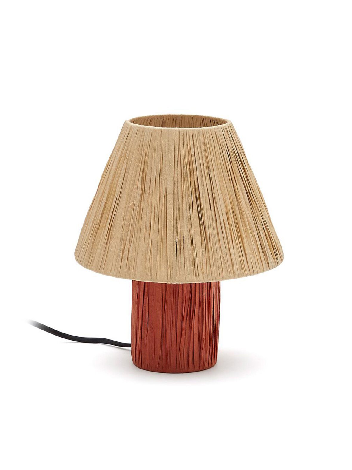 Pulmi-pöytävalaisin terrakotta / luonnonvärinen raffia