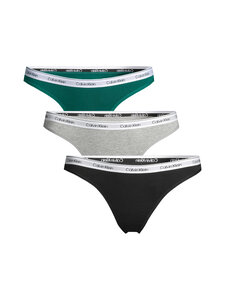 Calvin Klein Underwear - Thong-alushousut 3-pack - 31U BLACK/GREY HEATHER/TURF | Stockmann