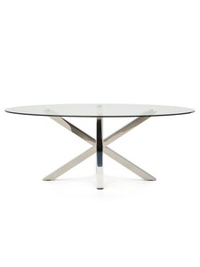 Kave Home - Argo-ruokapöytä lasi/kromi ⌀ 200x100 cm - TRANSPR | Stockmann