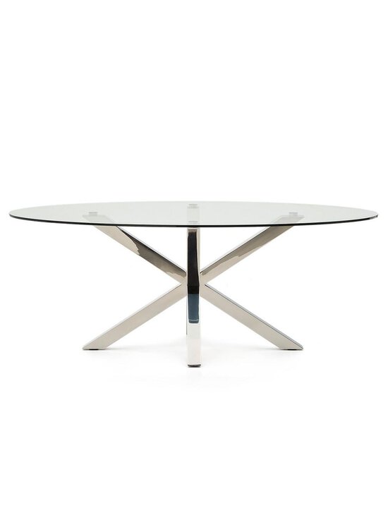 Kave Home - Argo-ruokapöytä lasi/kromi ⌀ 200x100 cm - TRANSPR | Stockmann - photo 1