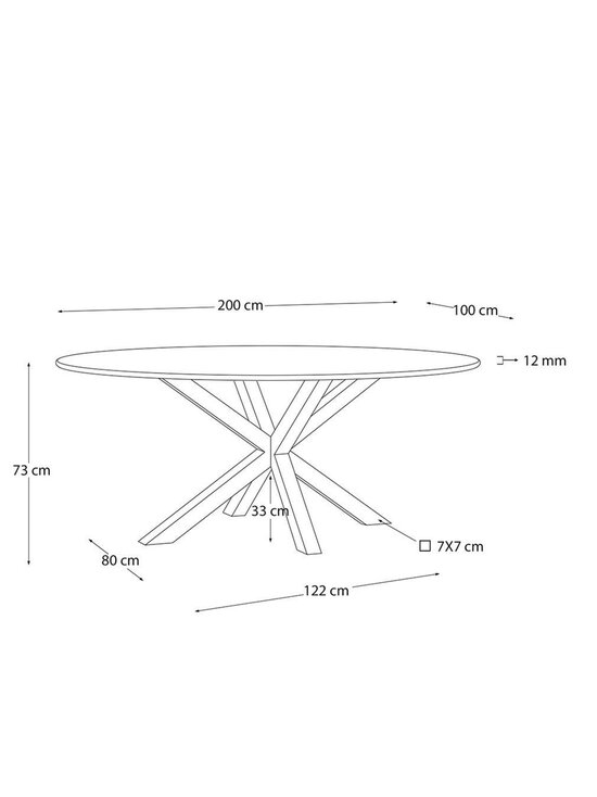 Kave Home - Argo-ruokapöytä lasi/kromi ⌀ 200x100 cm - TRANSPR | Stockmann - photo 4
