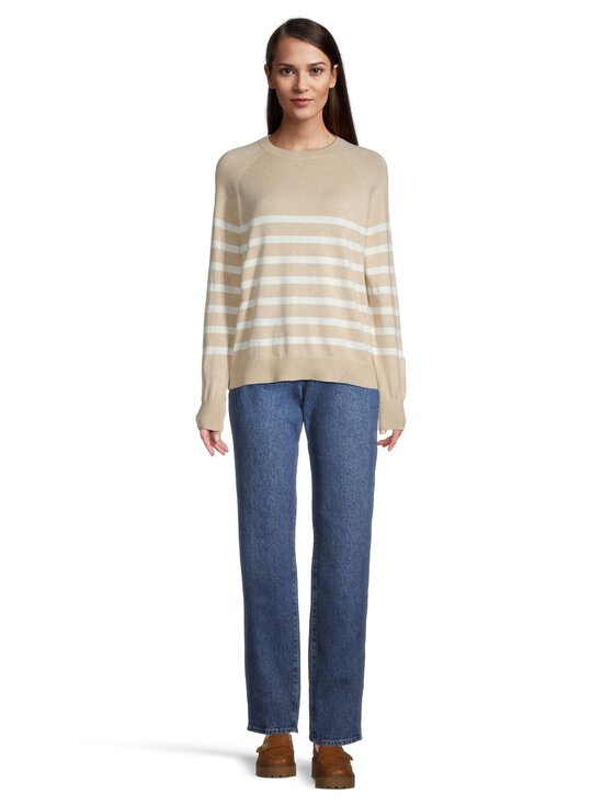 Lexington - Raglan-hihainen puuvilla-kashmirneule - 290 BEIGE/WHITE STRIPE | Stockmann - photo 2