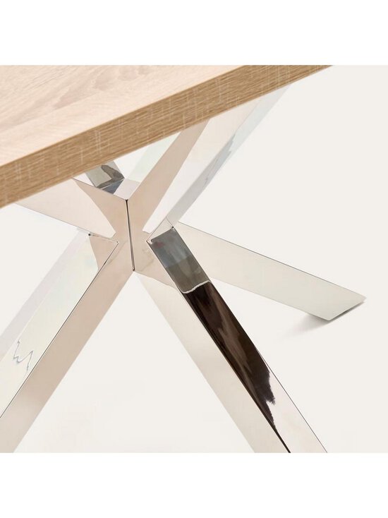 Kave Home - Argo-ruokapöytä tammenvärinen melamiini / kromi 200 x 100 cm - MULTICO | Stockmann - photo 5