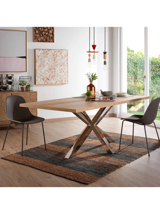 Kave Home - Argo-ruokapöytä tammenvärinen melamiini / kromi 200 x 100 cm - MULTICO | Stockmann - photo 6