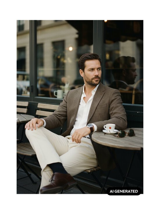 Selected - SlmSlim Reed-bleiseri - MEDIUM BROWN MELANGE CHECKS:CHECK | Stockmann - photo 2