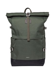 Sandqvist - Icon Rolltop L -reppu - DAWN GREEN WITH DARK BROWN LEATHER | Stockmann