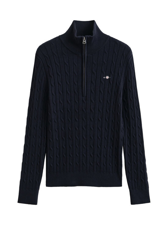 GANT - Stretch Cotton Half-Zip -palmikkoneule - 433 EVENING BLUE | Stockmann - photo 1