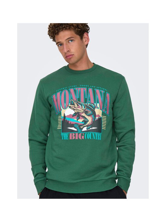 Only & Sons - OnsCeres Monto -collegepaita - TREKKING GREEN PRINT:MONTANA | Stockmann - photo 6