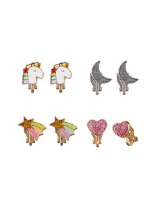 Rockahula - Rainbow Unicorn -klipsikorvakorut 4-pack - MULTI | Stockmann