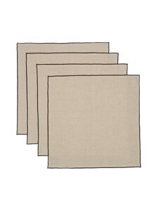 Casa Stockmann - Dala lina salvetes 45 x 45 cm, 4 gab. - LT. NATURAL LINEN/BLACK Casa Stockmann - Dala lina salvetes 45 x 45 cm, 4 gab. - LT. NATURAL LINEN/BLACK | Stockmann