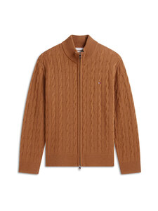 Tommy Hilfiger - Lambswool Zip Through -palmikkoneuletakki - HID TIMELESS TAWNY HEATHER | Stockmann