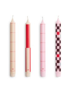 HAY - Pattern Reds And Bordeaux -kynttilä 4 kpl - REDS AND BORDEAUX | Stockmann