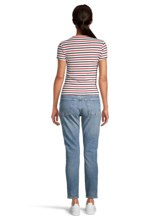 Tommy Jeans - TJW Slim Essential Rib t-paita - 0FG WHITE / RED / NAVY STRIPE - photo 3 Tommy Jeans - TJW Slim Essential Rib t-paita - 0FG WHITE / RED / NAVY STRIPE | Stockmann - photo 3