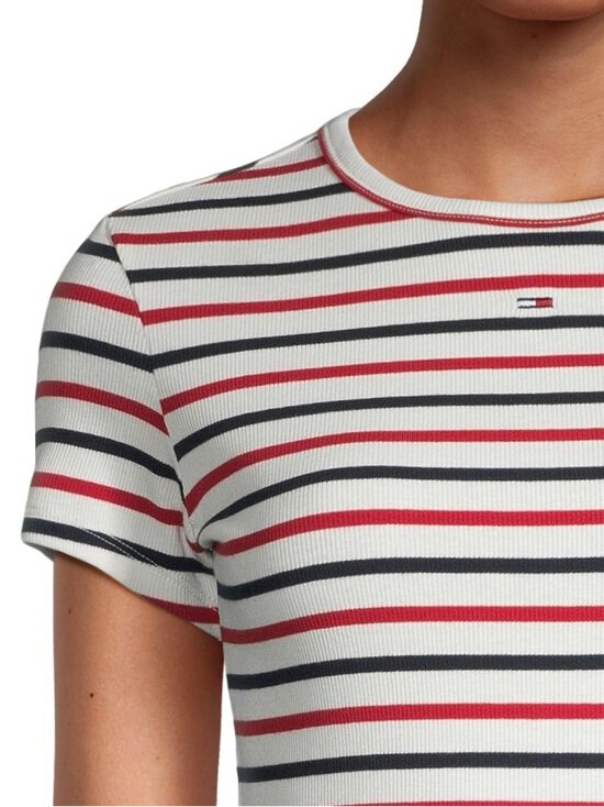 Tommy Jeans - TJW Slim Essential Rib t-paita - 0FG WHITE / RED / NAVY STRIPE - photo 4 Tommy Jeans - TJW Slim Essential Rib t-paita - 0FG WHITE / RED / NAVY STRIPE | Stockmann - photo 4