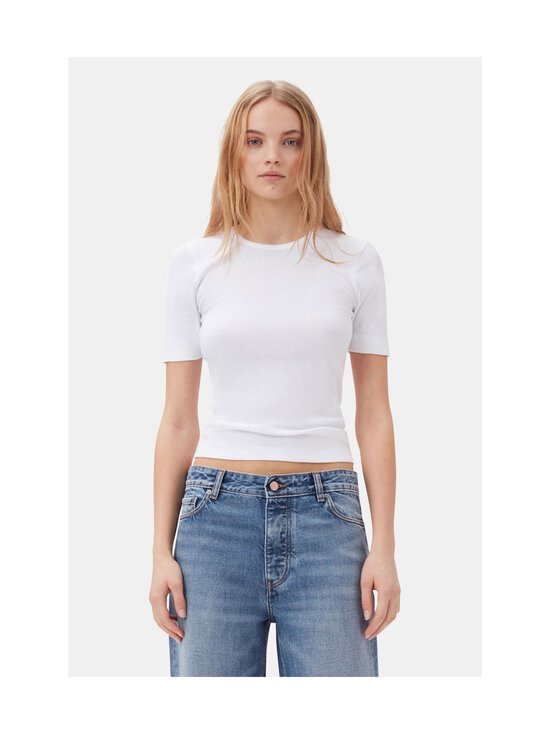 Ganni - Soft Rib t-paita - 151 BRIGHT WHITE | Stockmann - photo 3