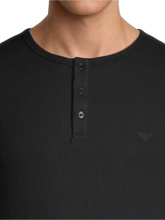 Emporio Armani - Ribbed Henley t-paita - FC243 BLACK STRIPE | Stockmann - photo 4