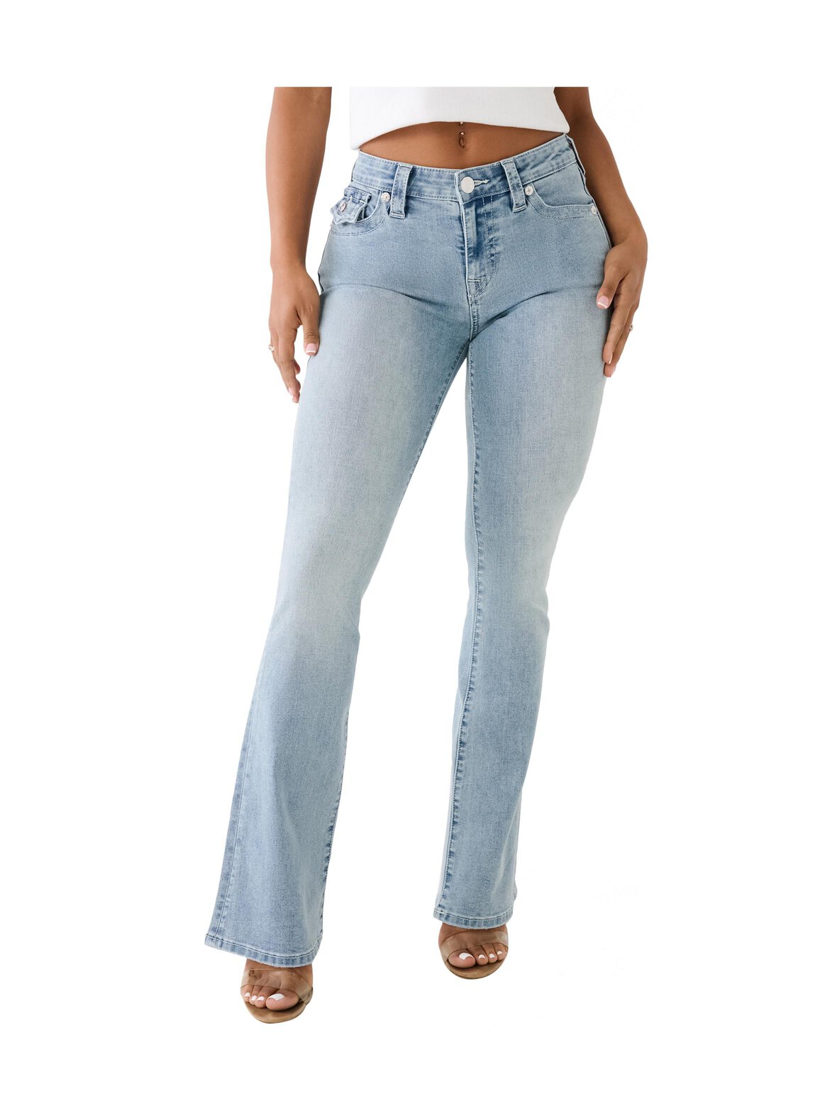 Becca Mid Rise Boot Cut Flap -farkut