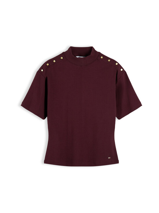 Tommy Hilfiger - Gold Button High-Neck -paita - XIH DEEP BURGUNDY | Stockmann - photo 1