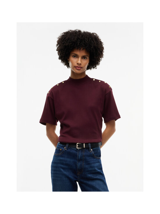 Tommy Hilfiger - Gold Button High-Neck -paita - XIH DEEP BURGUNDY | Stockmann - photo 2