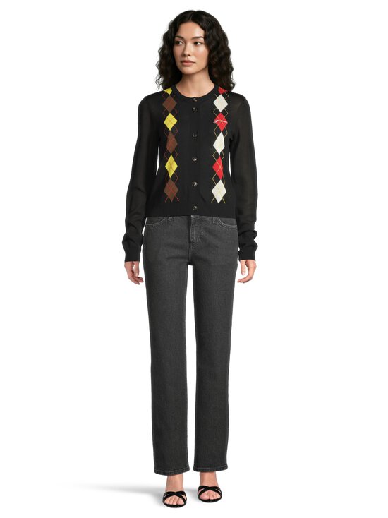 Ganni - Light Cotton Argyle -neuletakki - 099 BLACK | Stockmann - photo 2