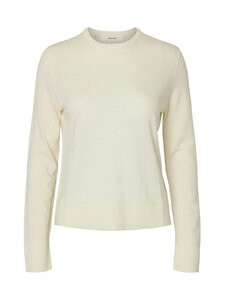 Selected - SlfThea O-neck -merinovillaneule - EGRET | Stockmann