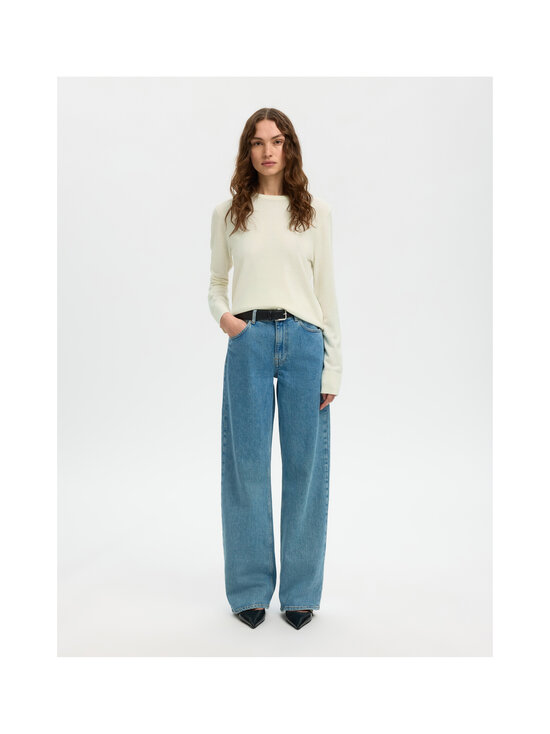 Selected - SlfThea O-neck -merinovillaneule - EGRET | Stockmann - photo 2