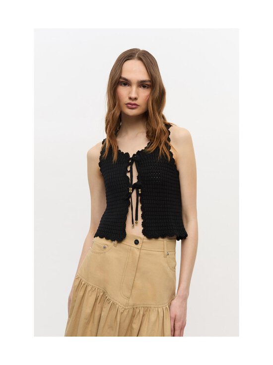Ganni - Textured Lace -neuletoppi - 099 BLACK - photo 3 Ganni - Textured Lace -neuletoppi - 099 BLACK | Stockmann - photo 3