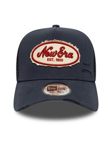 New Era - Oval Canvas Distress Trucker -lippalakki - NVY | Stockmann