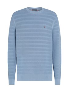 Tommy Hilfiger - Stripe Structure Crew Neck -neulepaita - C2B BRISK BLUE | Stockmann