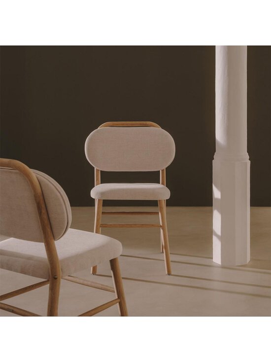 Kave Home - Helda-tuoli chenille-kangas / tammi - BEIGE | Stockmann - photo 6