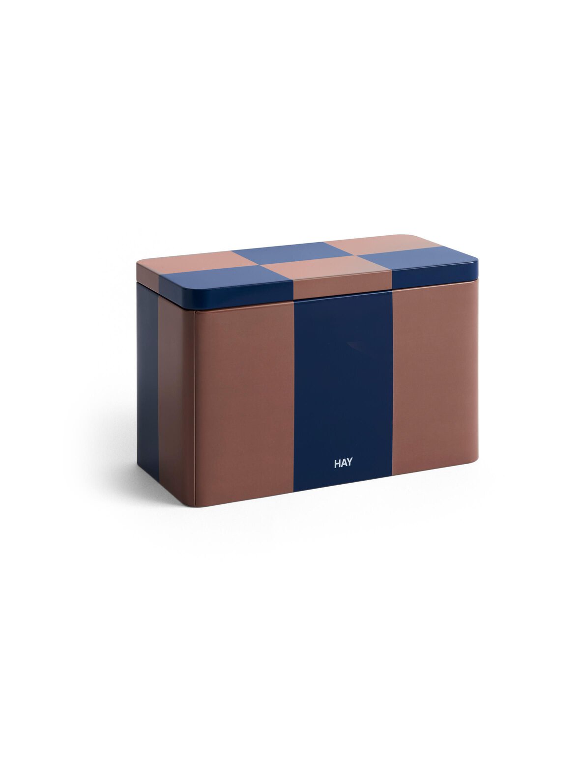 Tin Medium Brown And Midnight Blue  -peltirasia 20 x 10 x 12.5 cm