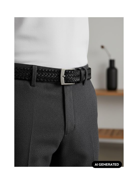 CONSTRUE - Conrad- punottu nahkavyö - BLACK | Stockmann - photo 3