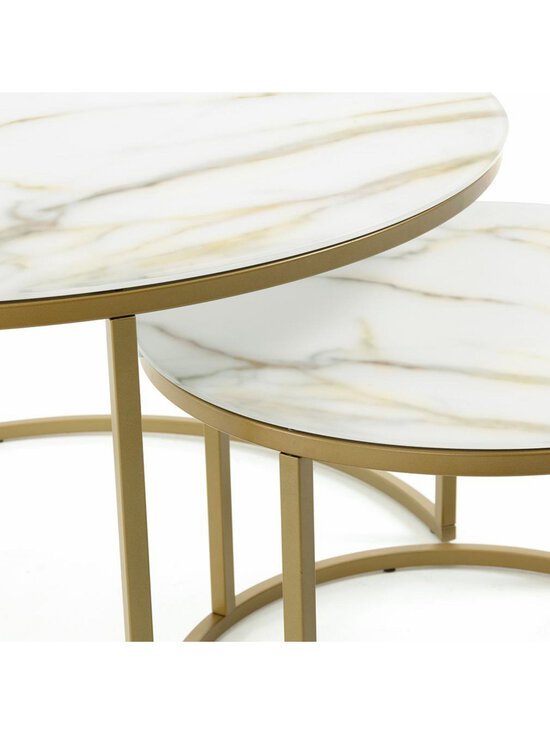 Kave Home - Leonor-sohvapöytäsetti 2 kpl valkoinen/kulta - WHITE | Stockmann - photo 3