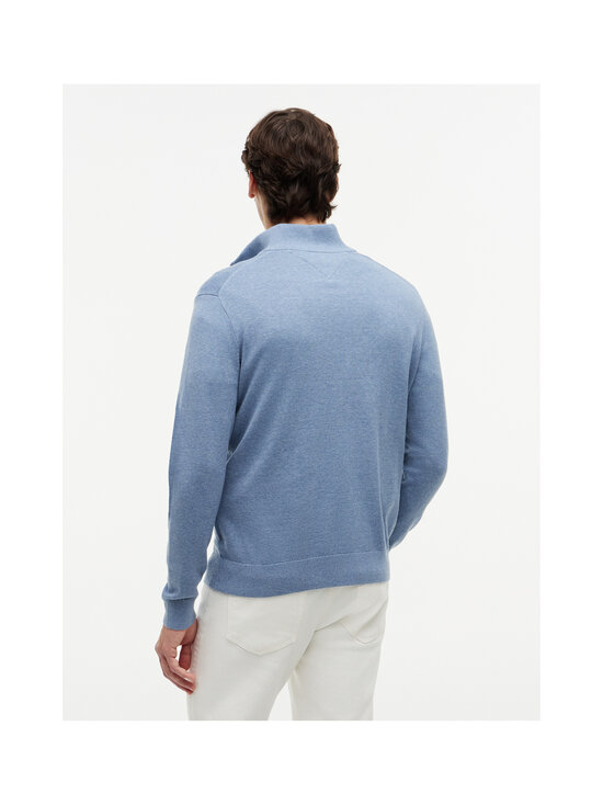 Tommy Hilfiger - Cotton Zip Mock -neulepaita - D0Z BRISK BLUE HEATHER | Stockmann - photo 3