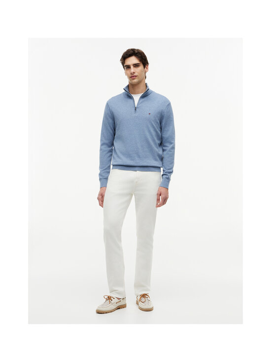 Tommy Hilfiger - Cotton Zip Mock -neulepaita - D0Z BRISK BLUE HEATHER | Stockmann - photo 4