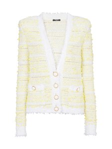 BALMAIN - Neuletakki - GTZ BLANC/JAUNE CITRON | Stockmann