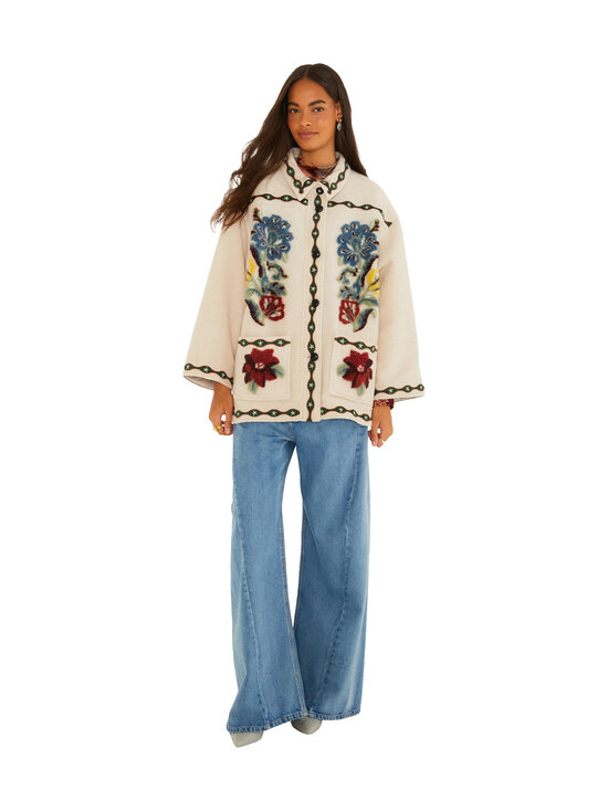 Farm Rio - Lunar Boho Cropped Fleece -takki - L0088 CREAM | Stockmann - photo 1