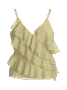 Vila - ViLuna V-Neck -naruolkaimellinen röyhelötoppi - PASTEL YELLOW | Stockmann
