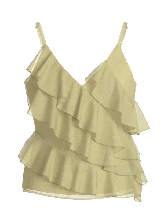 Vila - ViLuna V-Neck -naruolkaimellinen röyhelötoppi - PASTEL YELLOW | Stockmann - photo 1
