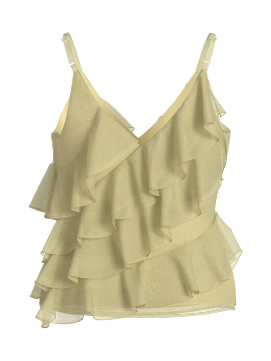 Vila - ViLuna V-Neck -naruolkaimellinen röyhelötoppi - PASTEL YELLOW | Stockmann - photo 2