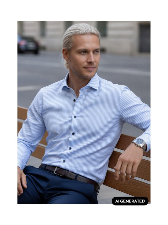 Olymp - Triiksärk Body Fit Stripe Level Five - 11 LIGHT BLUE / WHITE | Stockmann - photo 2