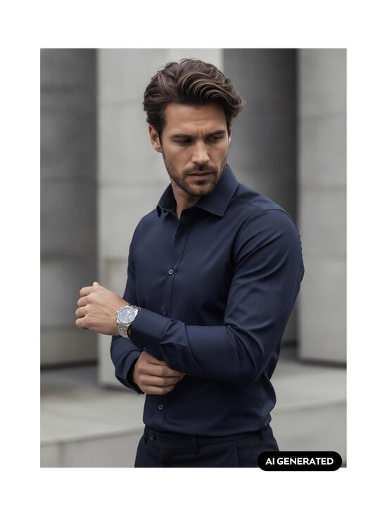Olymp - Body Fit Solid -kauluspaita - 14 MIDNIGHT BLUE | Stockmann - photo 4