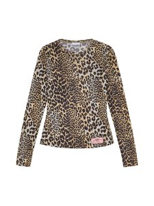 Ganni - Printed Marl Mesh -trikoopaita - 943 LEOPARD | Stockmann