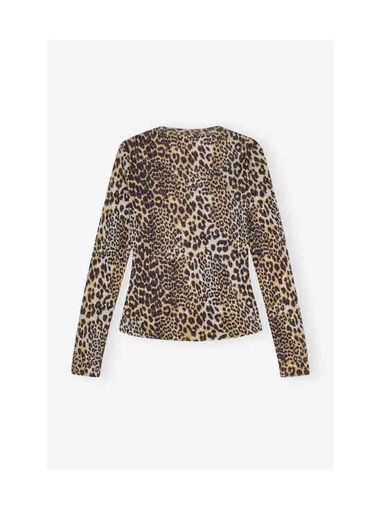 Ganni - Printed Marl Mesh -trikoopaita - 943 LEOPARD | Stockmann - photo 2