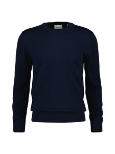 GANT - Puuvillane kudum Slim Fit Stretch Cotton C-Neck - 433 EVENING BLUE | Stockmann