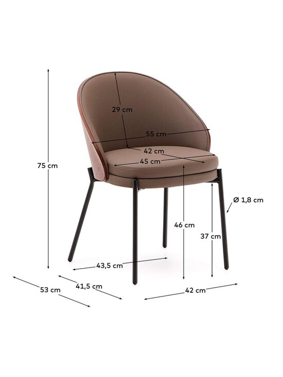 Kave Home - Eamy-tuoli ruskea keinonahka / pähkinä - BROWN | Stockmann - photo 5