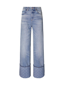 Tory Burch - Contrast Cuff -suoralahkeiset farkut - 414 LIGHT VINTAGE WASH | Stockmann
