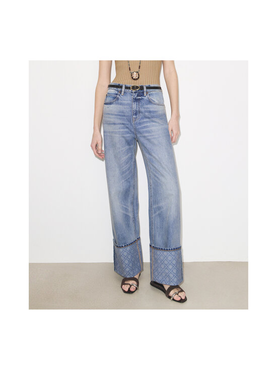 Tory Burch - Contrast Cuff -suoralahkeiset farkut - 414 LIGHT VINTAGE WASH | Stockmann - photo 2