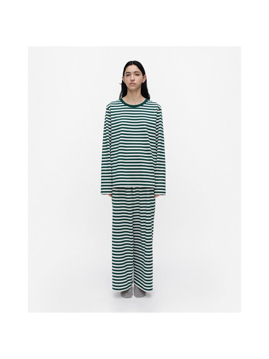 Marimekko - Tasaraita Unisex -trikoopaita - 061 DARK GREEN, OFF WHITE | Stockmann - photo 2